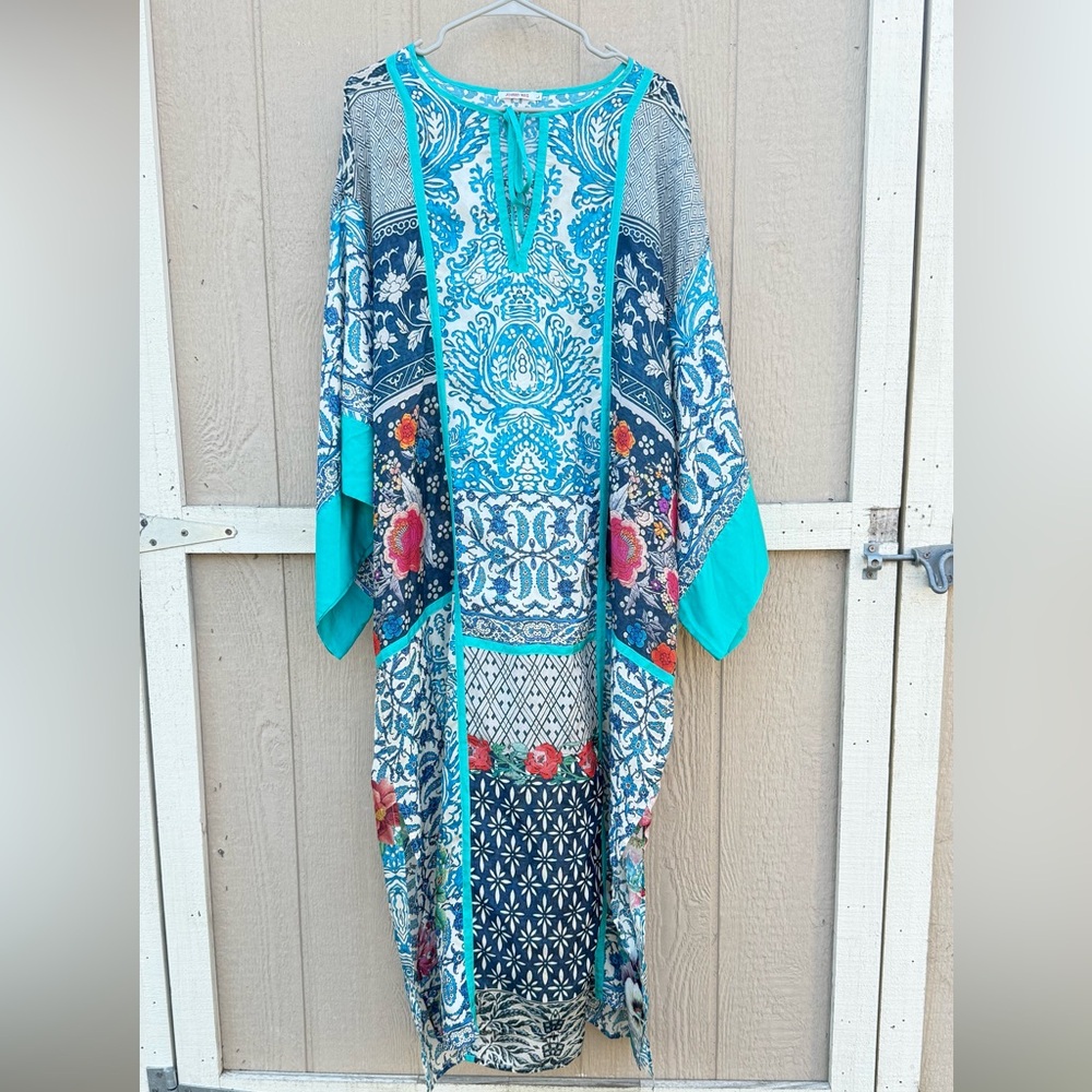 Johnny Was 100% Silk Kimono Duster – Size L | Boho Floral Paisley Print - Picture 6 of 12